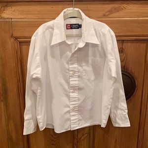 Boys Chaps Button Down White Dress Shirt